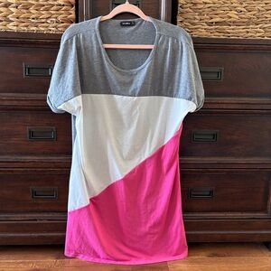 Izuria geometric short sleeve tee shirt dress /tunic in size XL